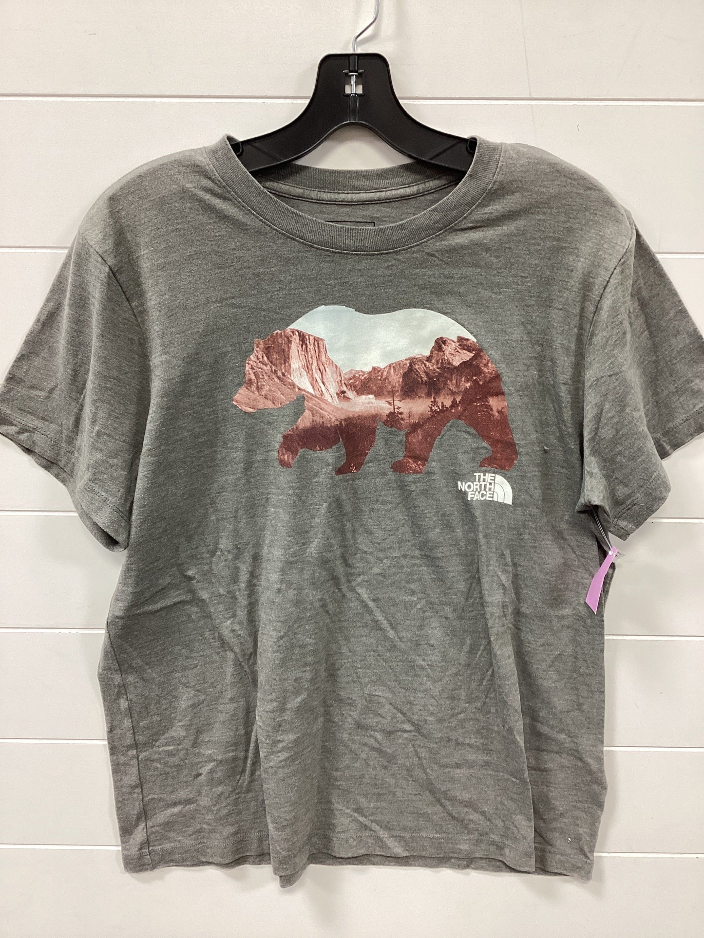 Athletic Top Ss By The North Face In Grey, Size:L