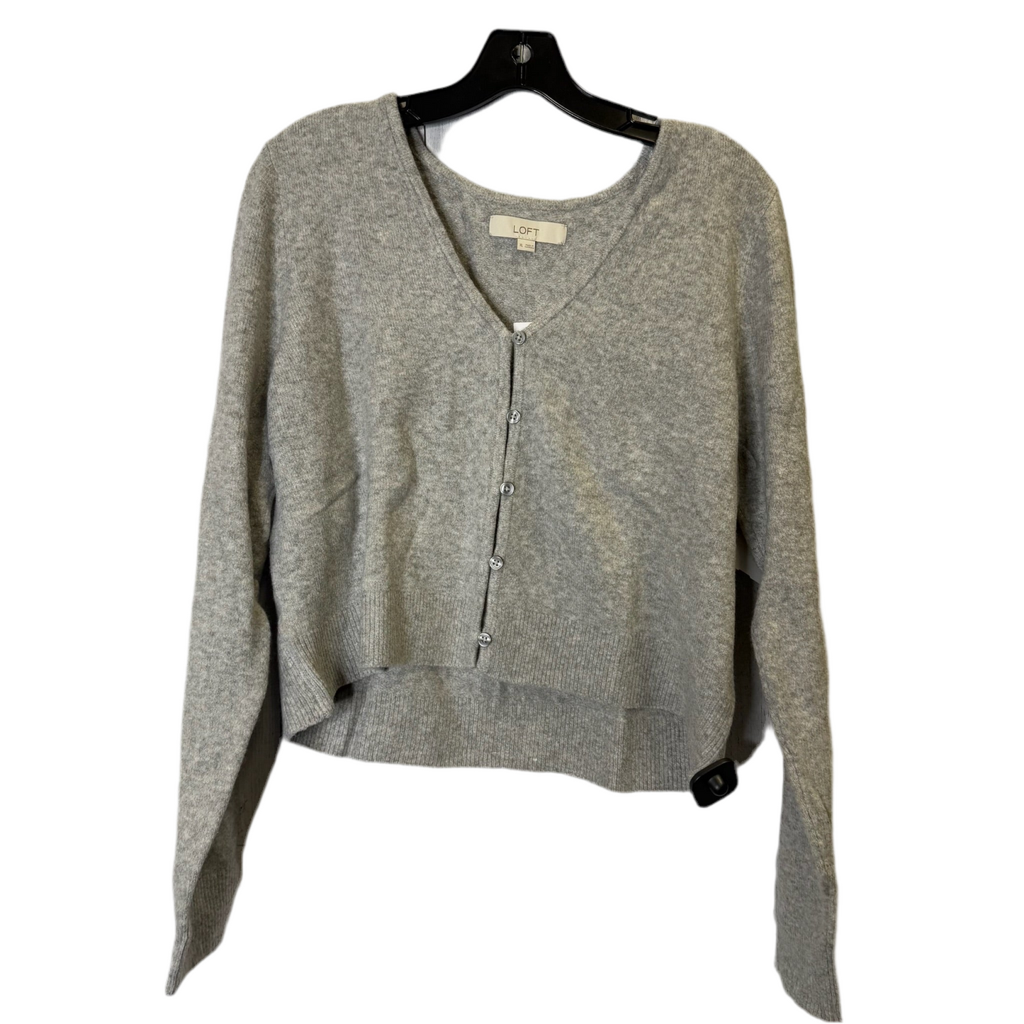 Sweater Cardigan By Loft In Grey, Size: Xl