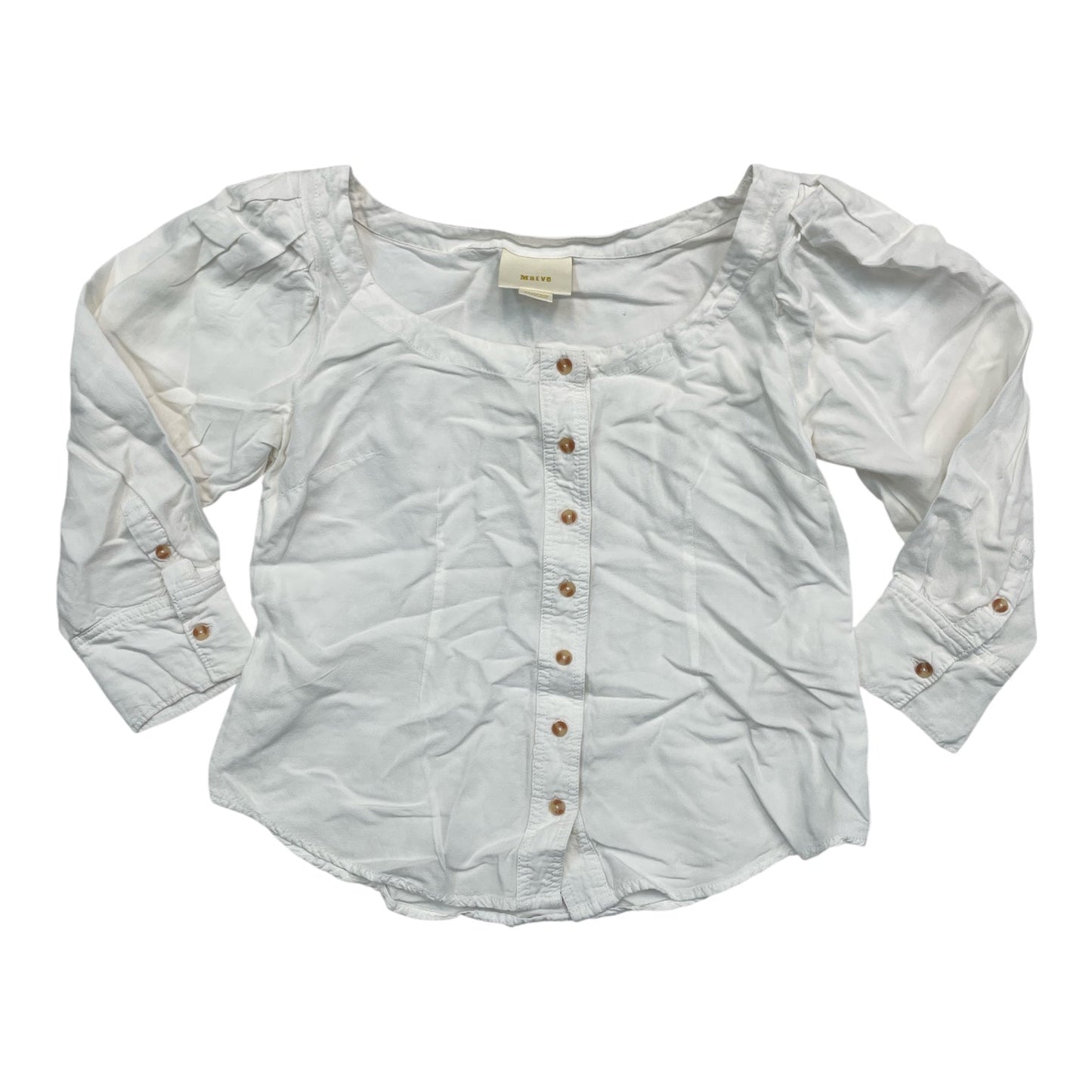 Top 3/4 Sleeve By Maeve In White, Size:4