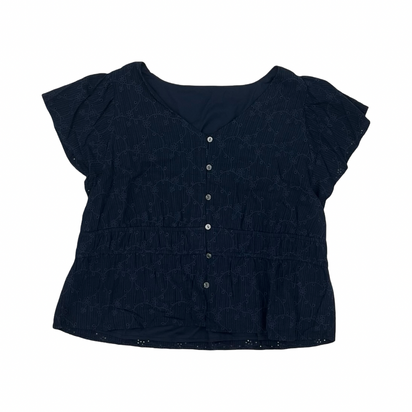 Blouse Ss By Time And Tru In Navy, Size:Xxl