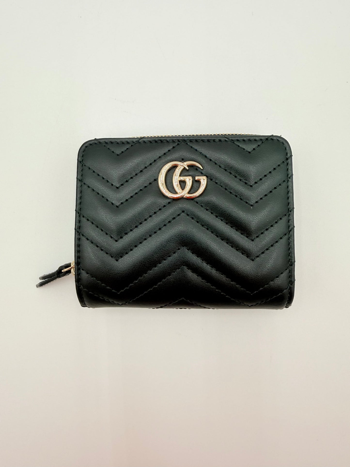 Wallet Luxury Designer By Gucci In Black & Gold, Size:Small