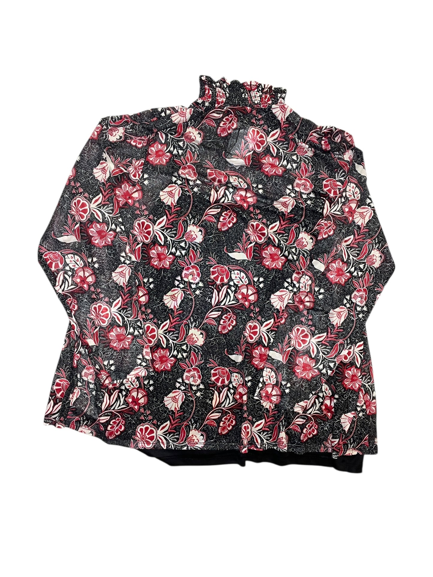 Blouse Ls By Lane Bryant In Black, Size:3X