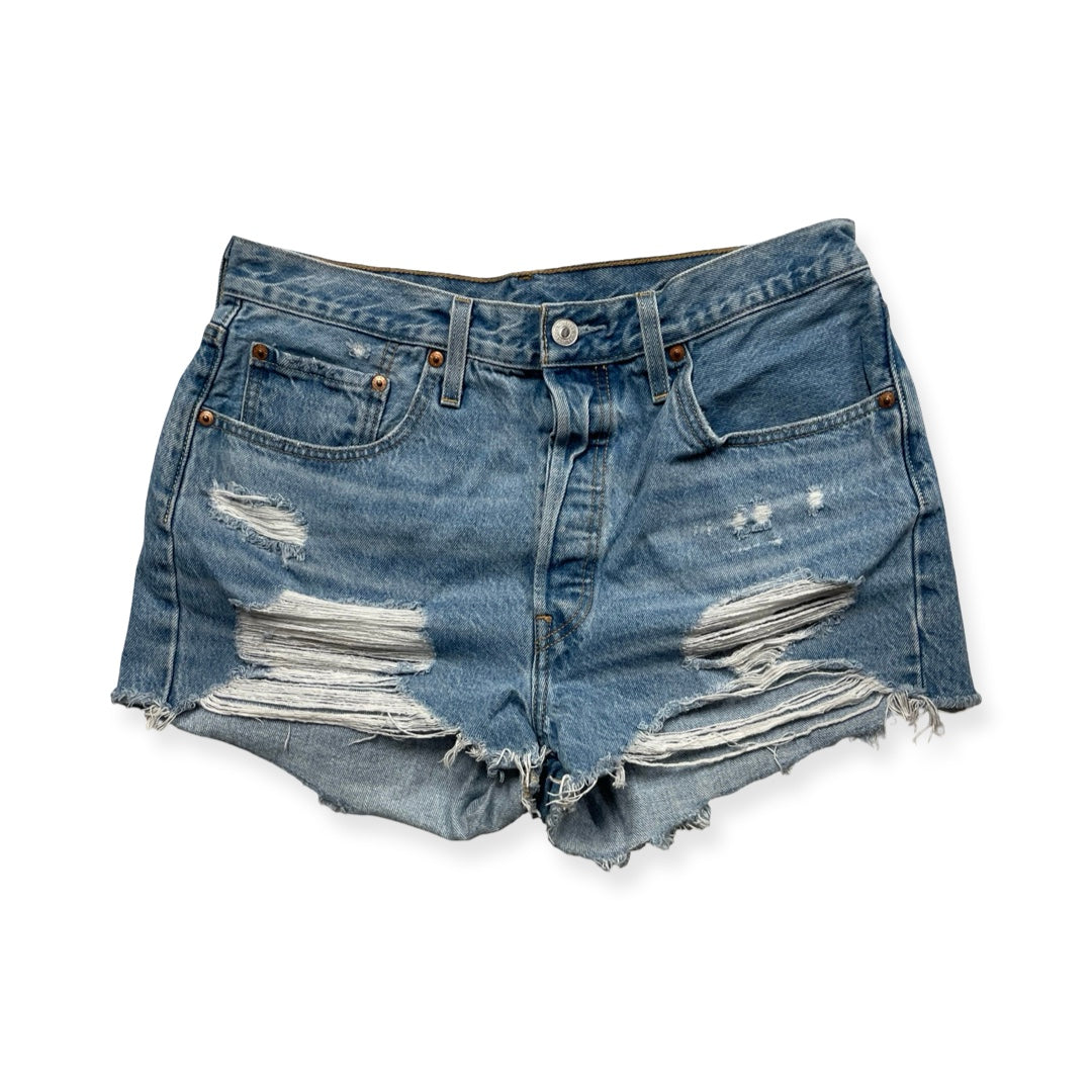 Shorts By Levis In Blue Denim, Size:12