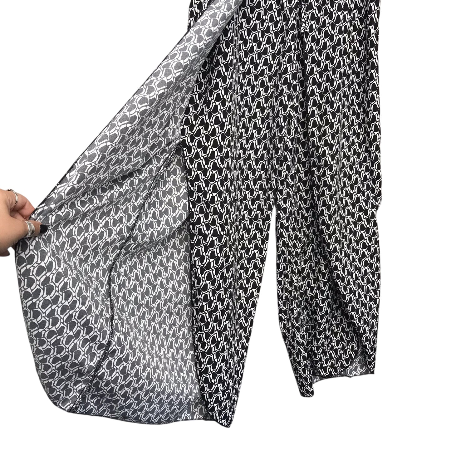 Pants Lounge In Black & White, Size:4