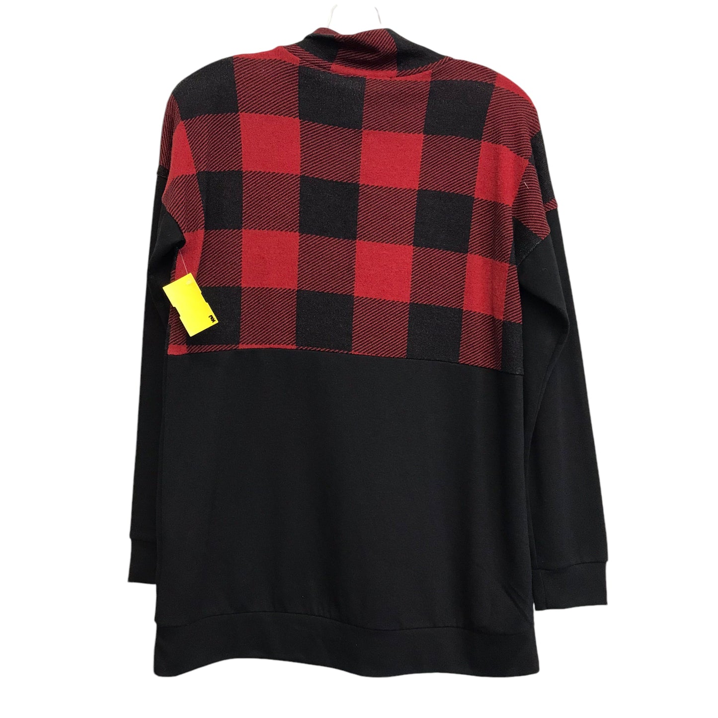 Top Ls By First Look In Black & Red, Size:S