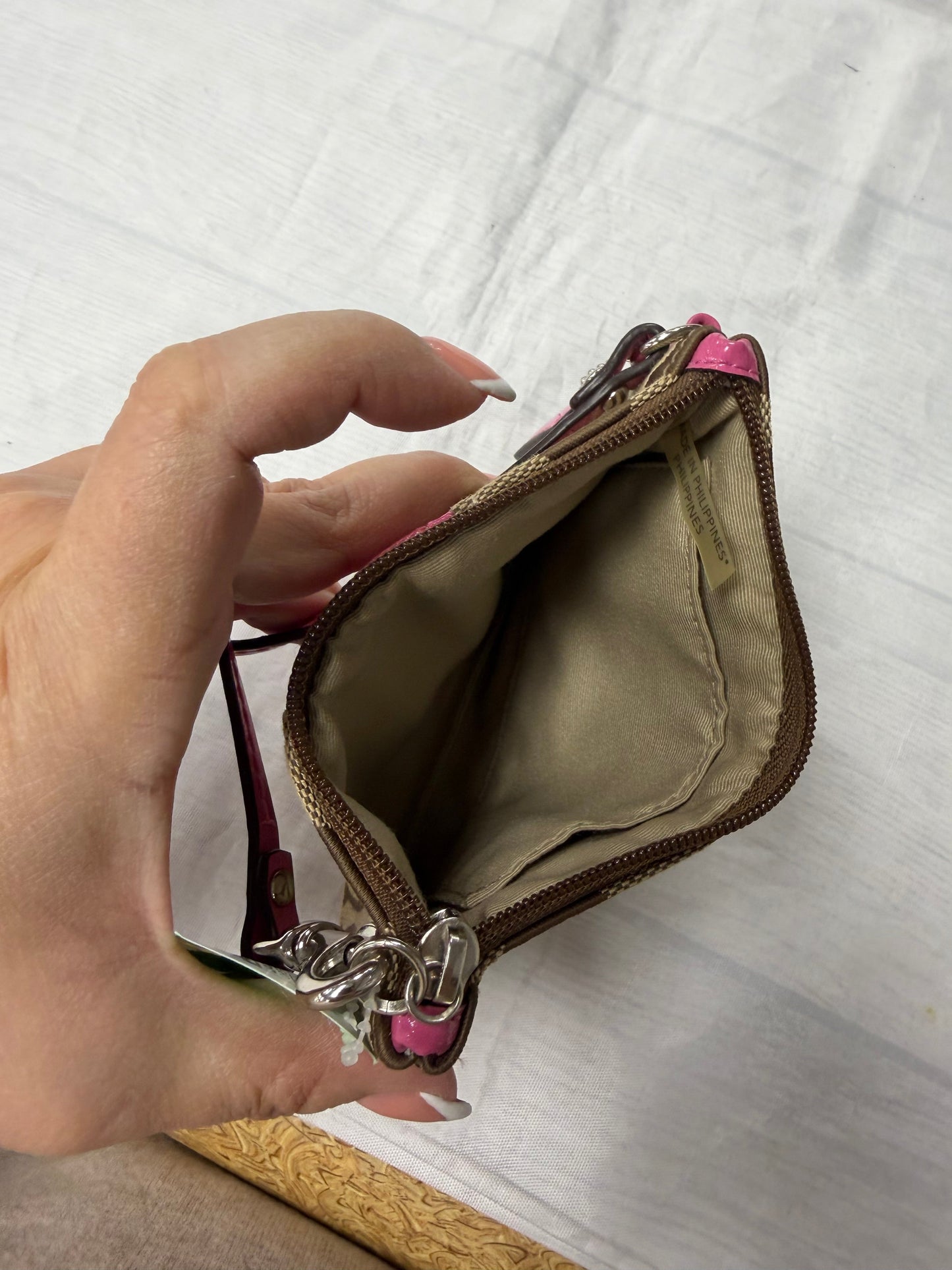 Wallet Designer By Coach In Cream & Purple, Size:Medium