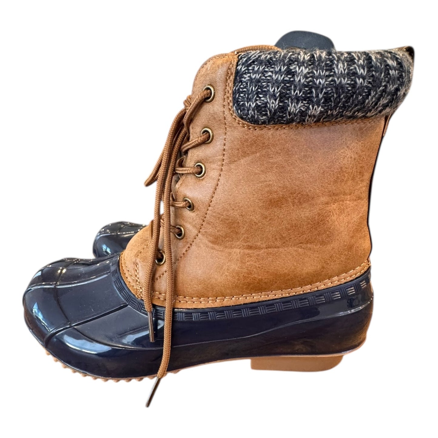 Boots Ankle Flats By Justfab In Blue & Brown, Size:7.5