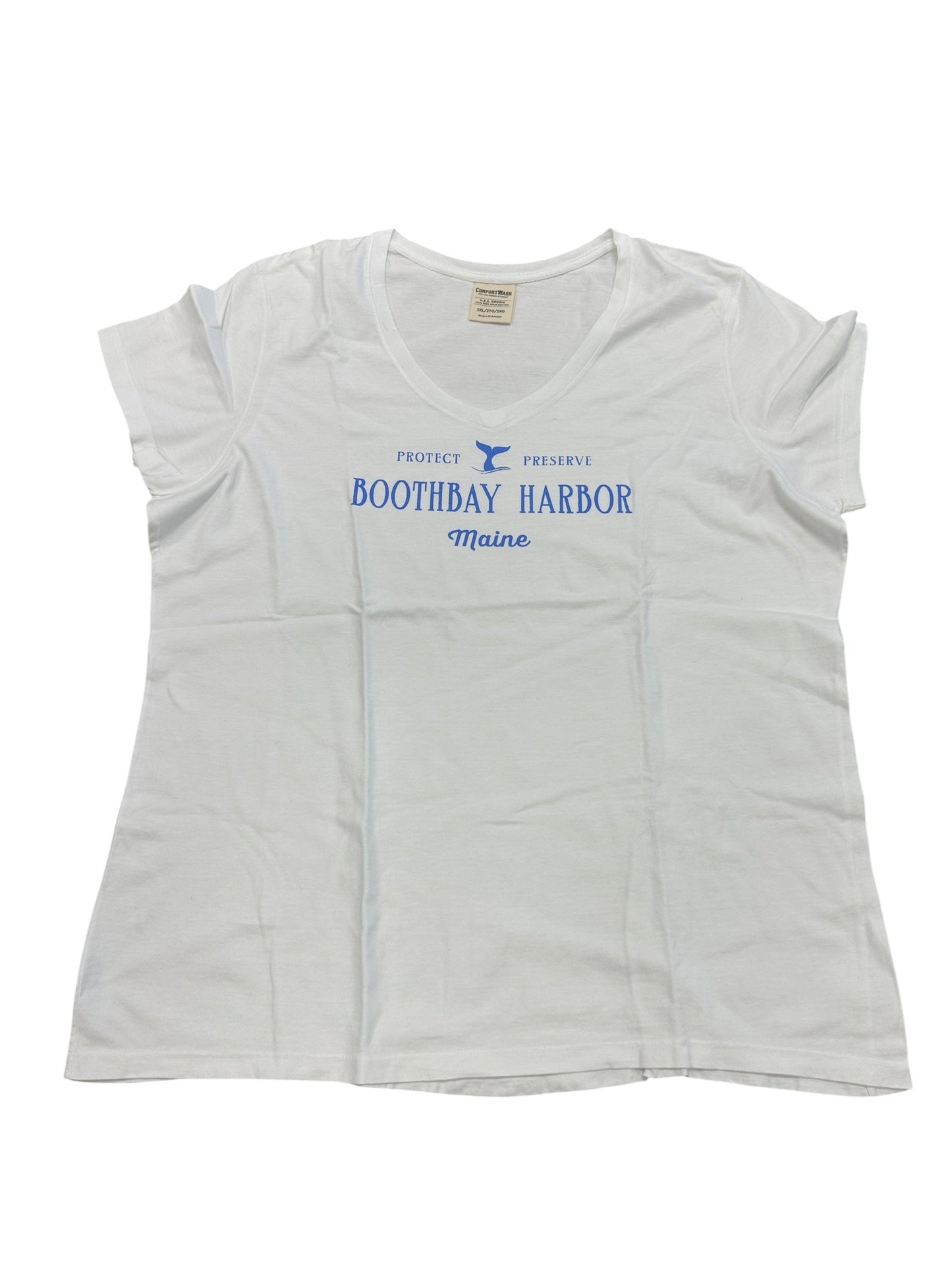 Top Ss Basic By Cme In Blue & White, Size:2X