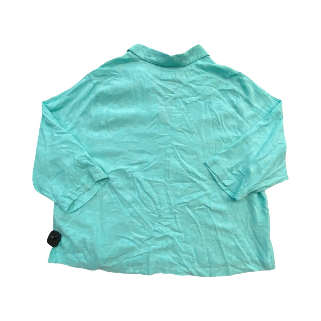 Top Ls By Sigrid Olsen In Teal, Size:3X