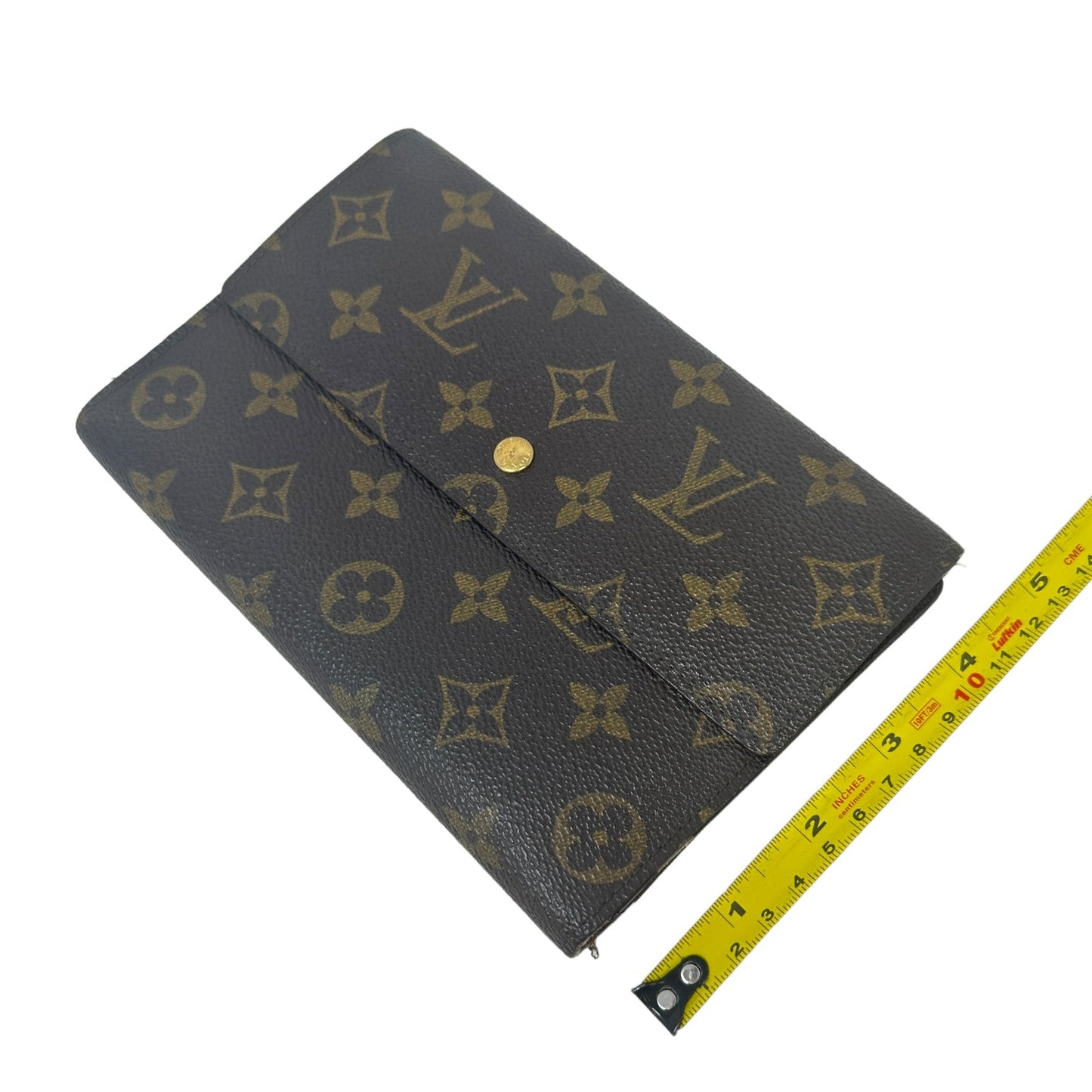 Porte Tresor Etui Papiers Trifold Wallet in Monogram Canvas Luxury Designer Louis Vuitton, Size Large