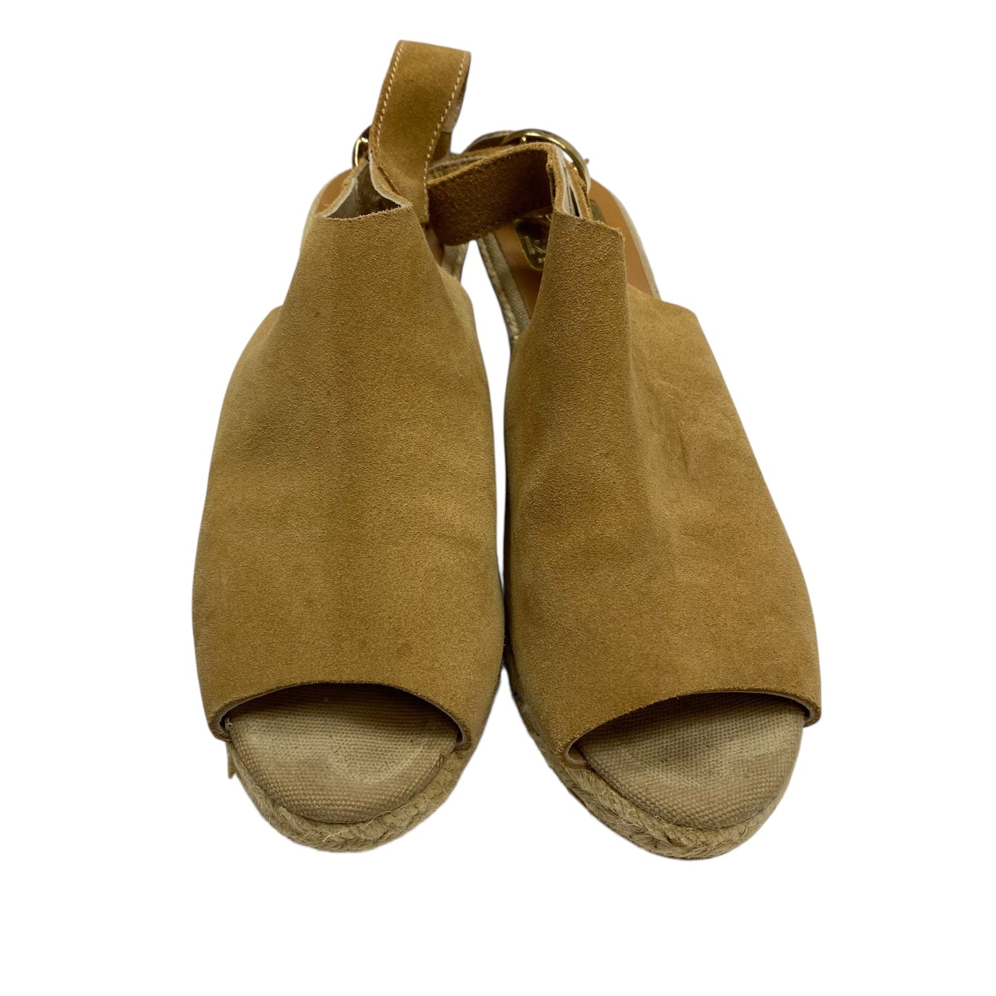 Sandals Heels Wedge By Kanna In Brown, Size:7.5