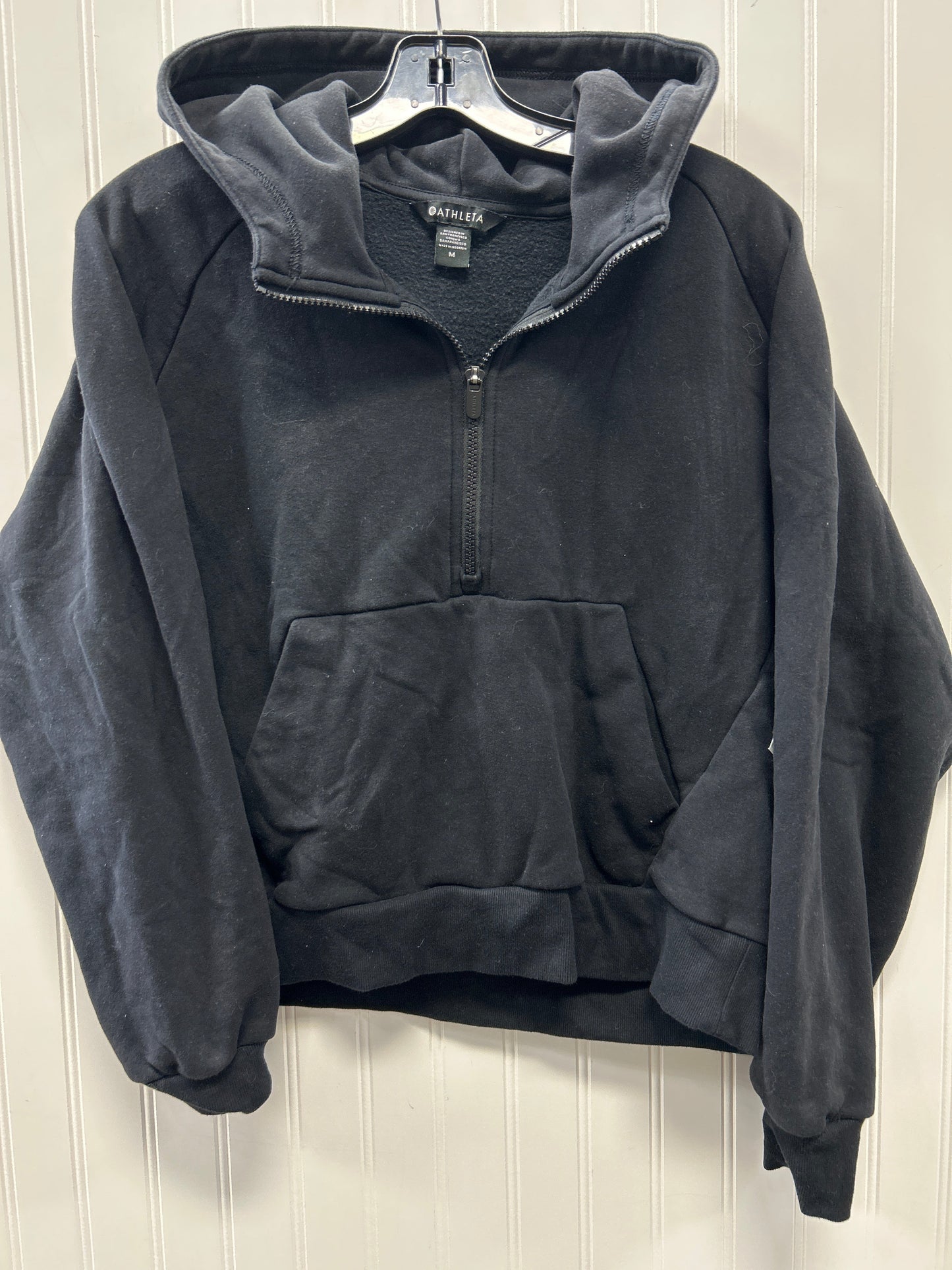 Athletic Top Ls Hoodie By Athleta In Black, Size:M