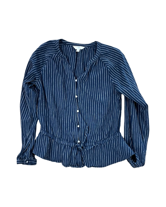 Blouse Ls By Time And Tru In Blue, Size:S