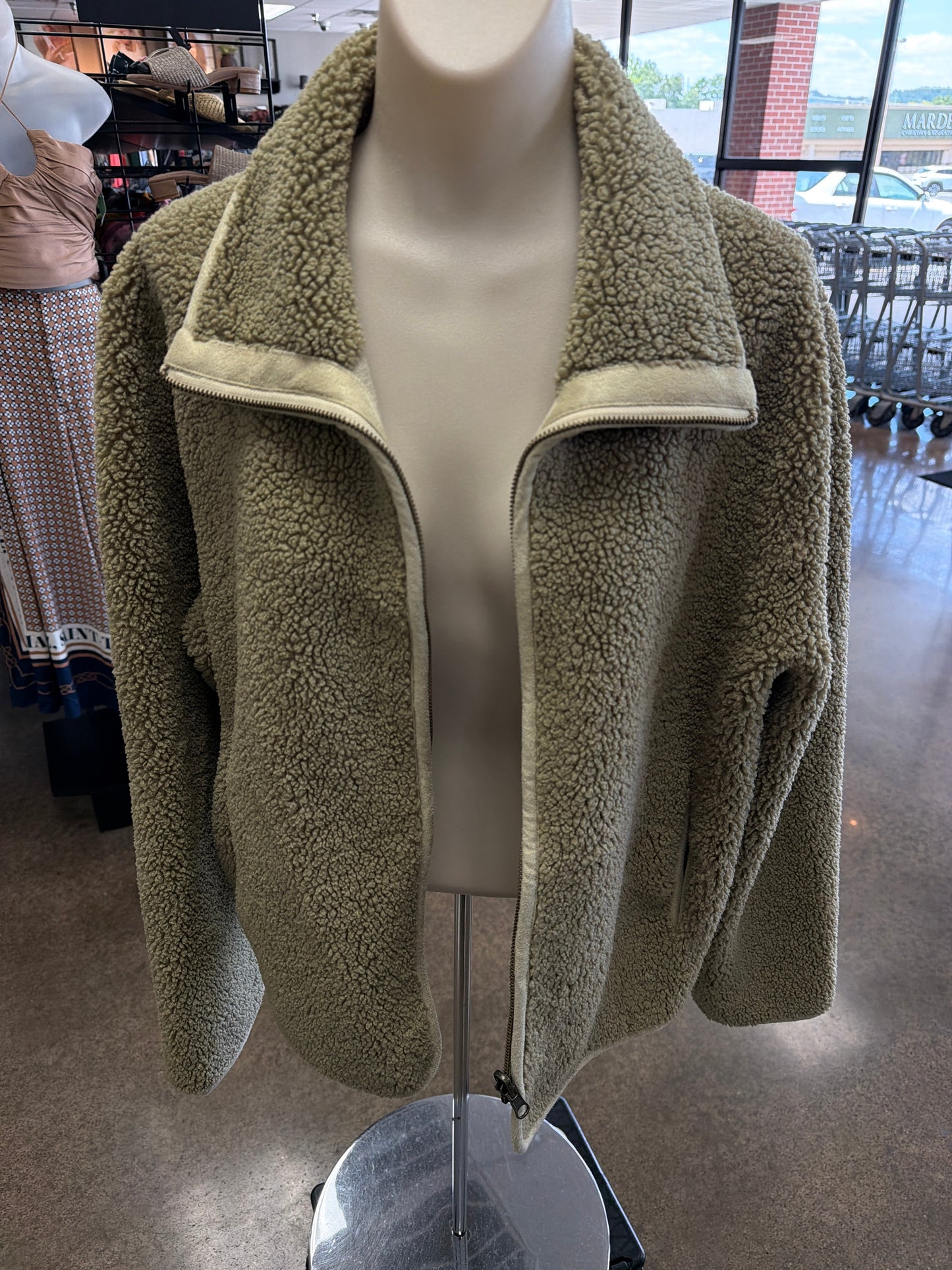 Jacket Fleece By Velvet By Graham & Spencer In Taupe, Size:M