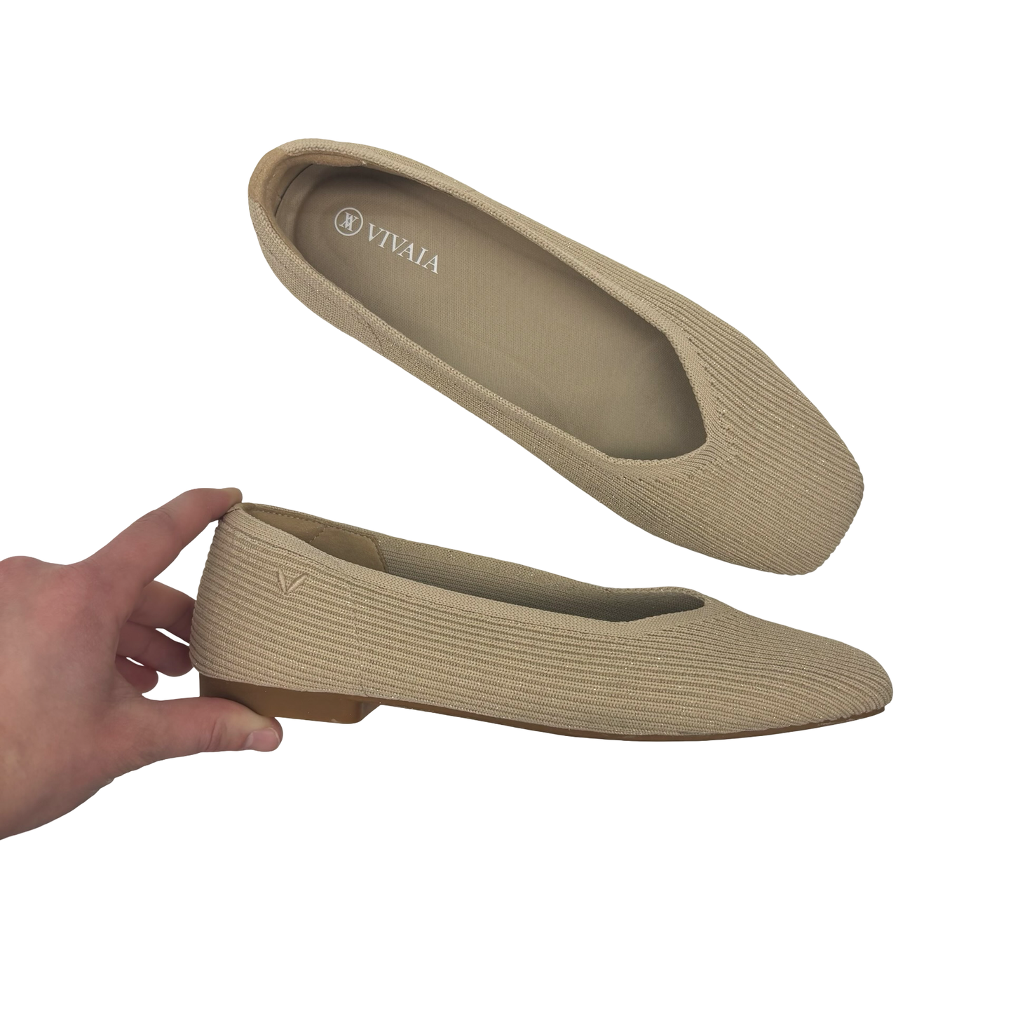 Shoes Flats By Vivaia In Tan, Size:7.5