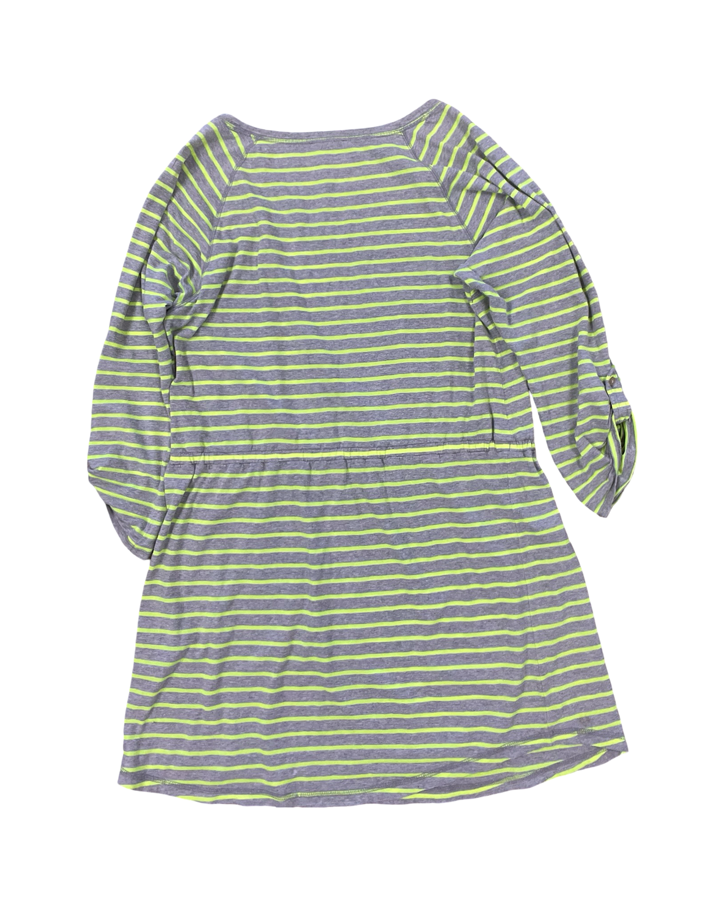 Dress Casual Short By Express In Grey & Yellow, Size:L