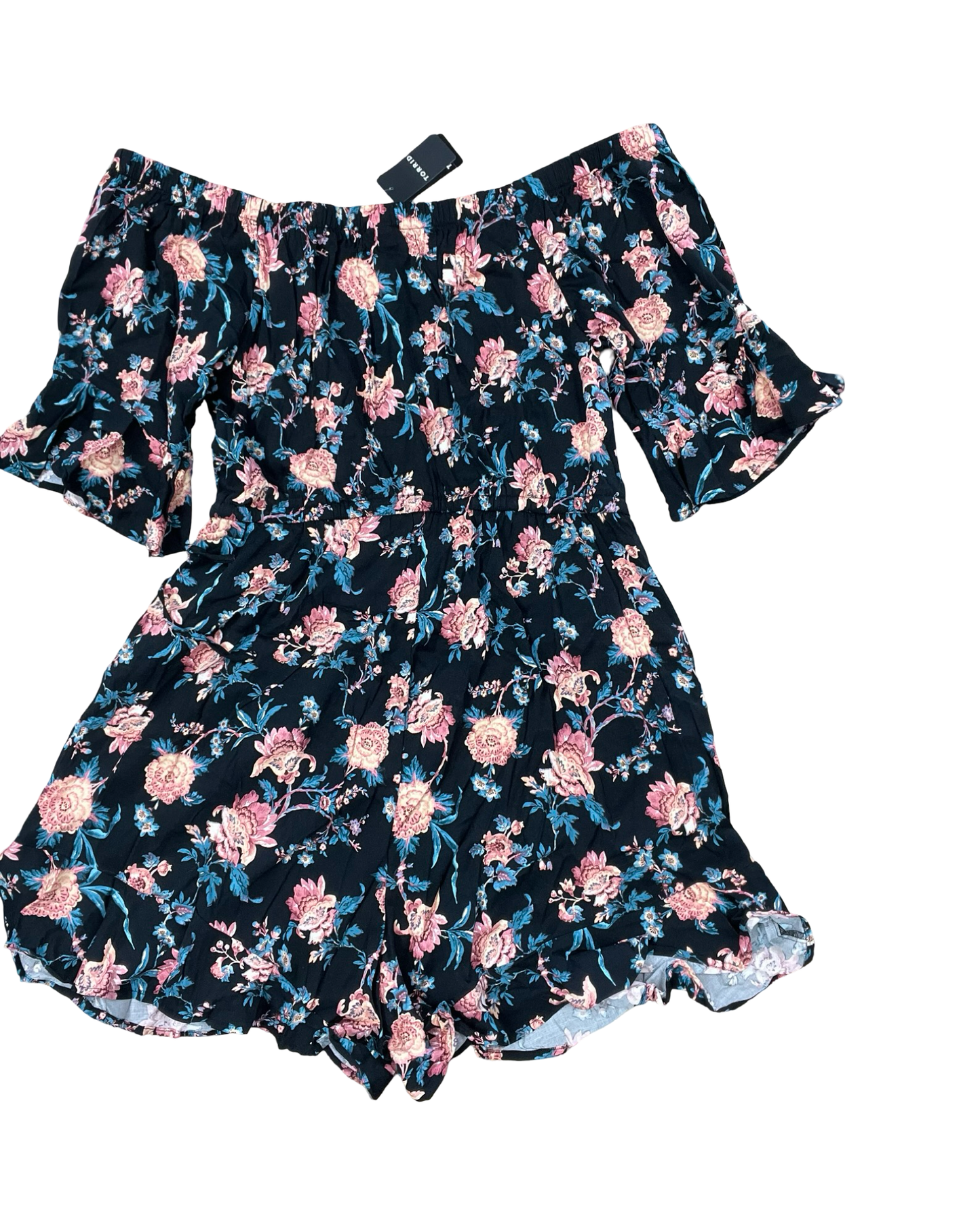 Romper By Torrid In Black & Pink, Size:L