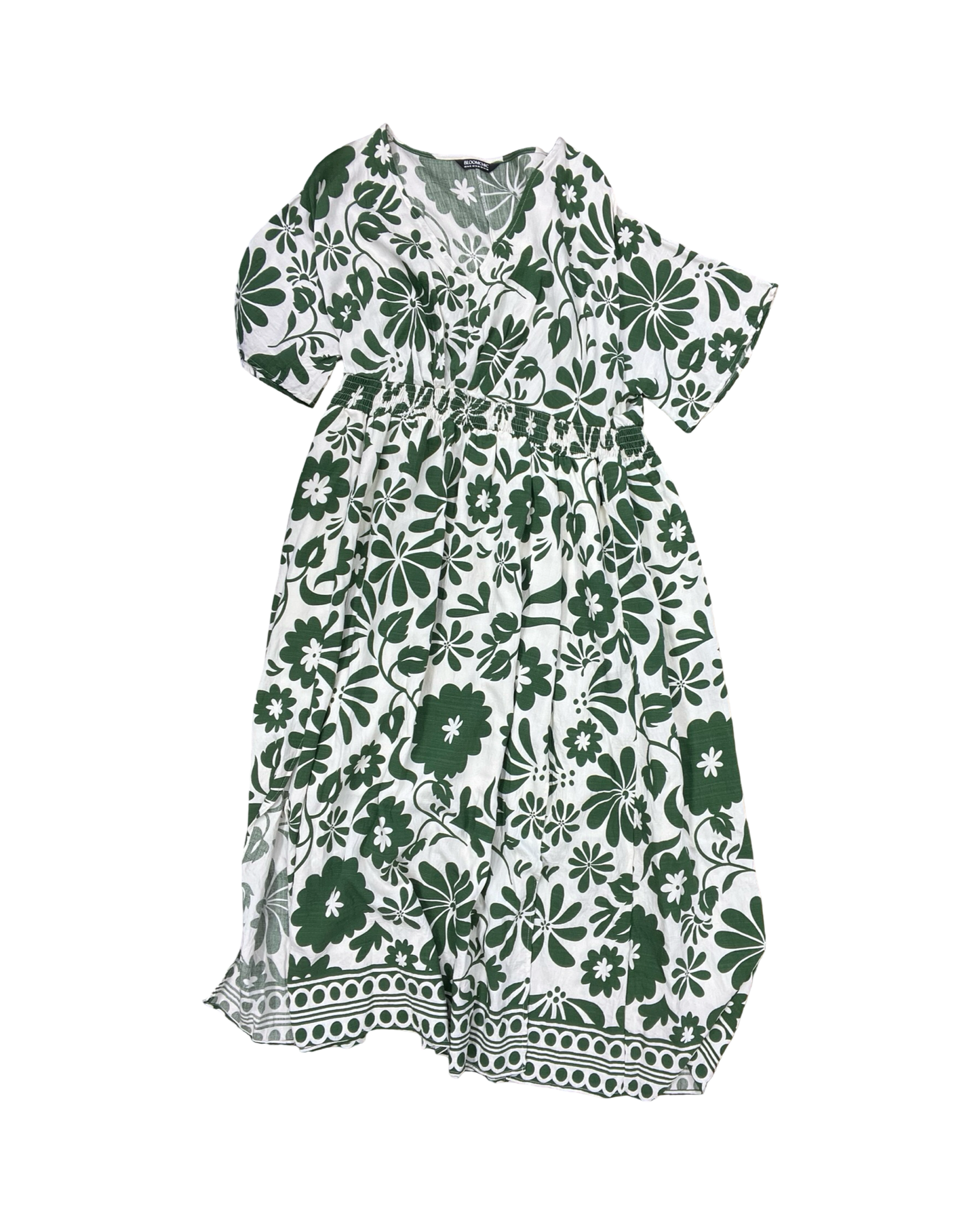 Dress Casual Maxi By Bloomchic In Cream & Green, Size:L