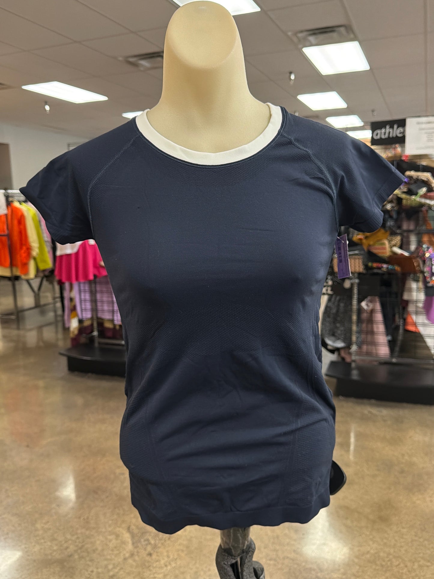 Athletic Top Ss By Athleta In Navy, Size:Xs