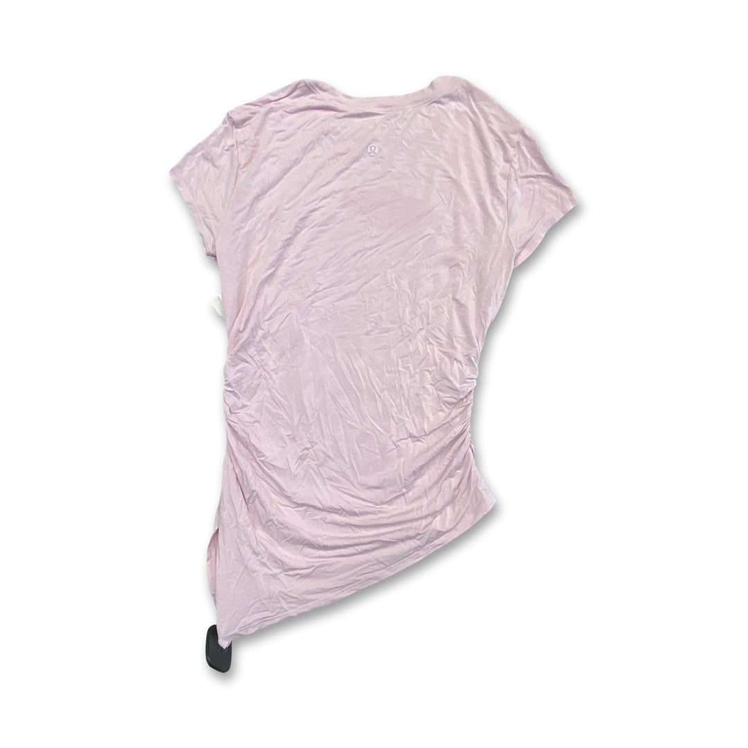 Athletic Top Ss By Lululemon In Pink, Size:S