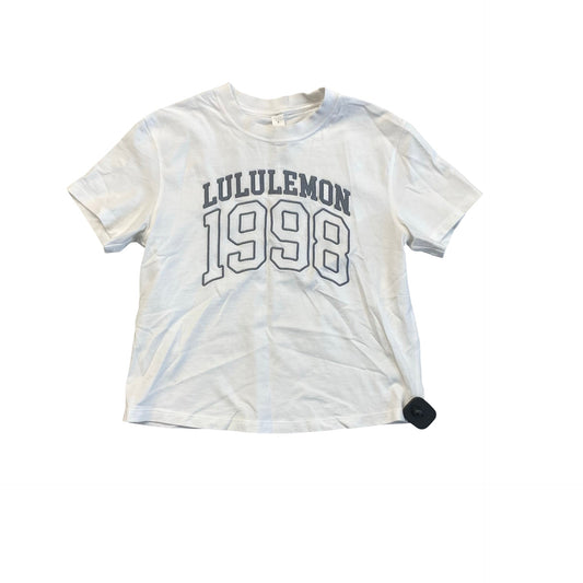 Athletic Top Ss By Lululemon In White, Size:2