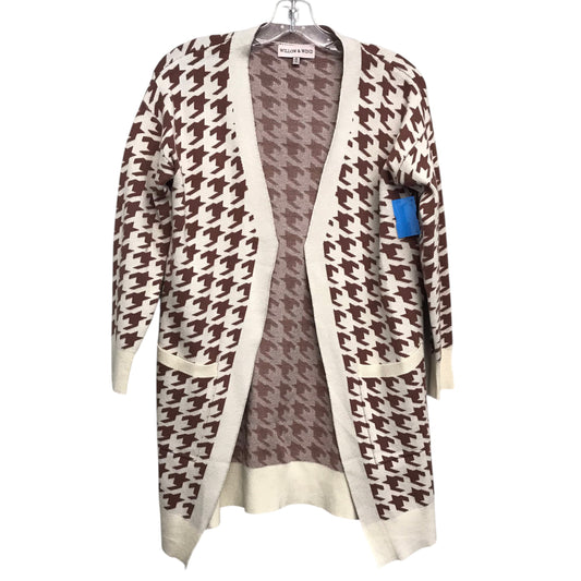 Sweater Cardigan by Willow & Wind In Brown & Cream, Size:Xs