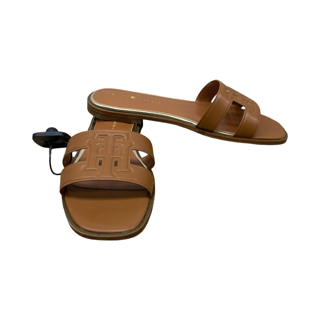 Sandals Flats By Tommy Hilfiger In Brown, Size:8.5