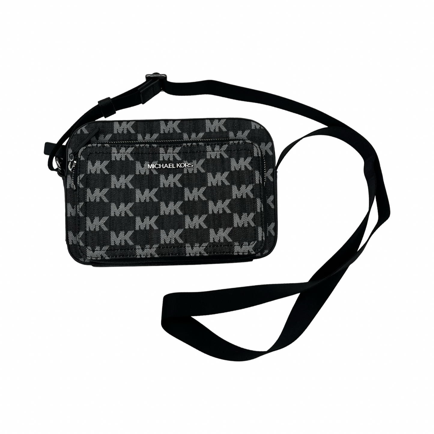 Crossbody Designer By Michael Kors In Black & Grey, Size:Medium