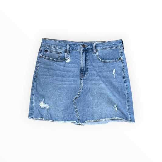 Skirt Mini & Short By Calvin Klein In Blue Denim, Size:8