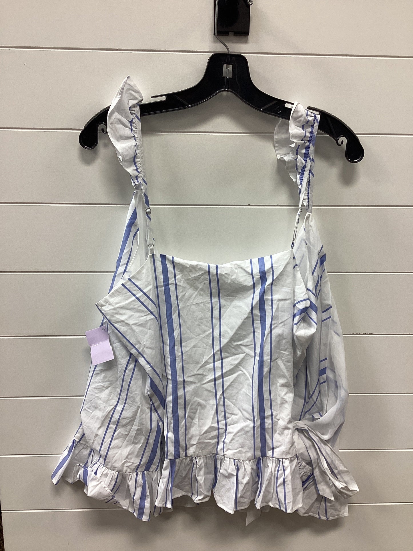 Top Sleeveless By Express In Blue & White, Size:XL