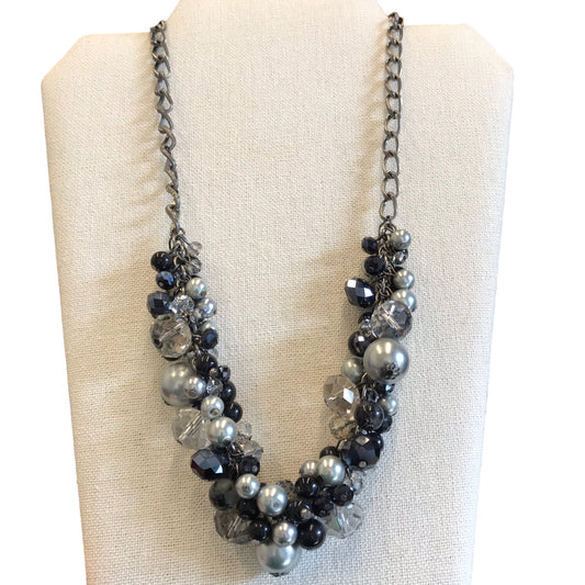 Necklace Chain By Aldo In Black & Grey