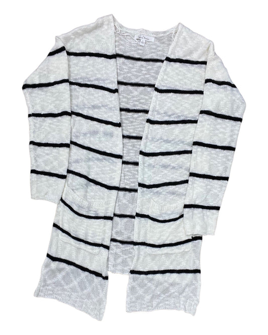 Sweater Cardigan By Love Tree In Black & Cream, Size:L