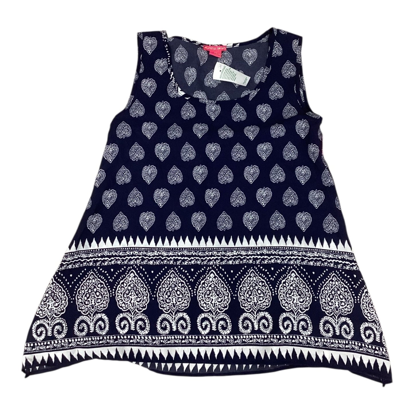 Top Sleeveless By Sunny Leigh In Blue & White, Size:Sp