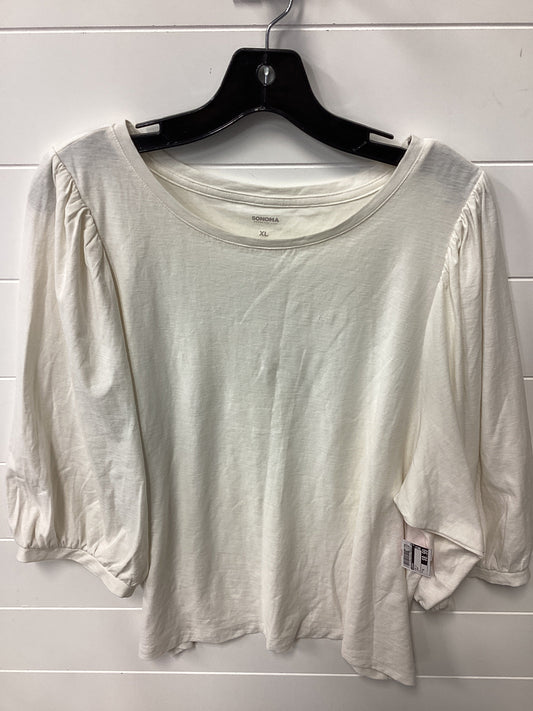 Top Ls By Sonoma In Cream, Size:Xl