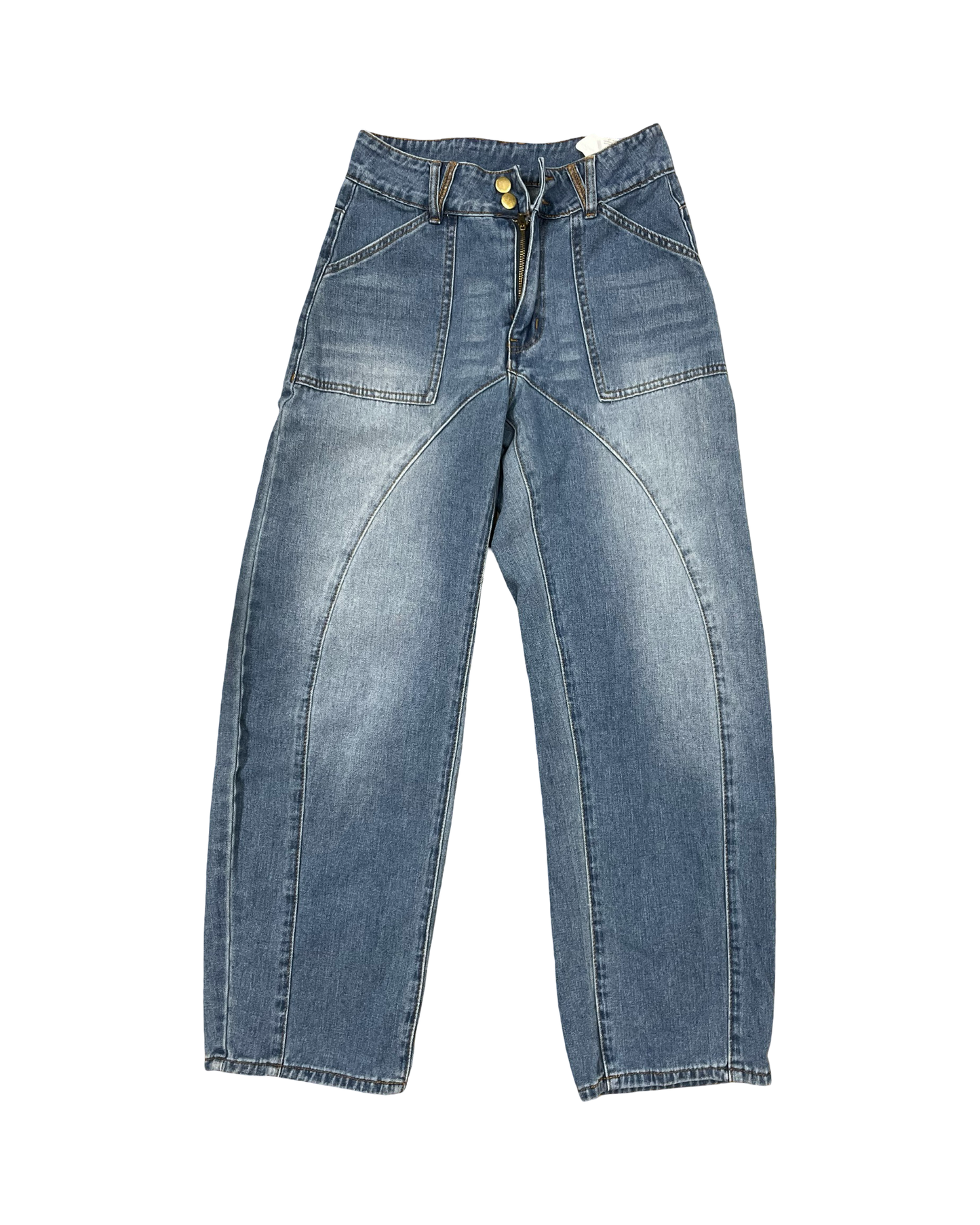 Jeans Straight By Shein In Blue Denim, Size:2