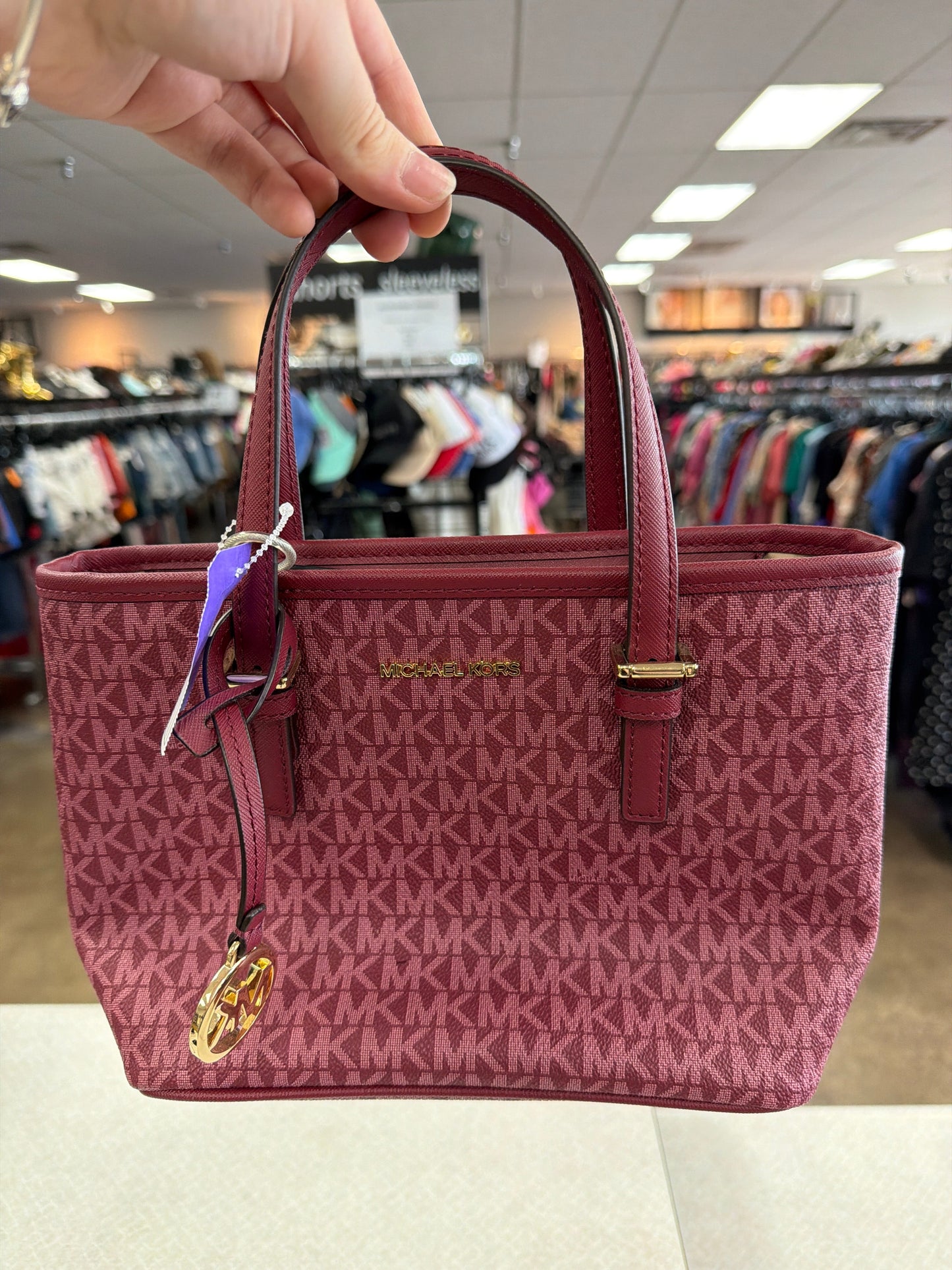 Handbag Designer By Michael Kors In Red, Size:Small