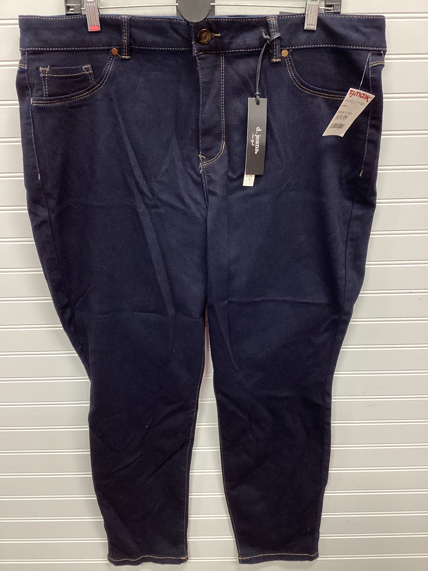 Jeans Skinny By D Jeans In Blue Denim, Size:20
