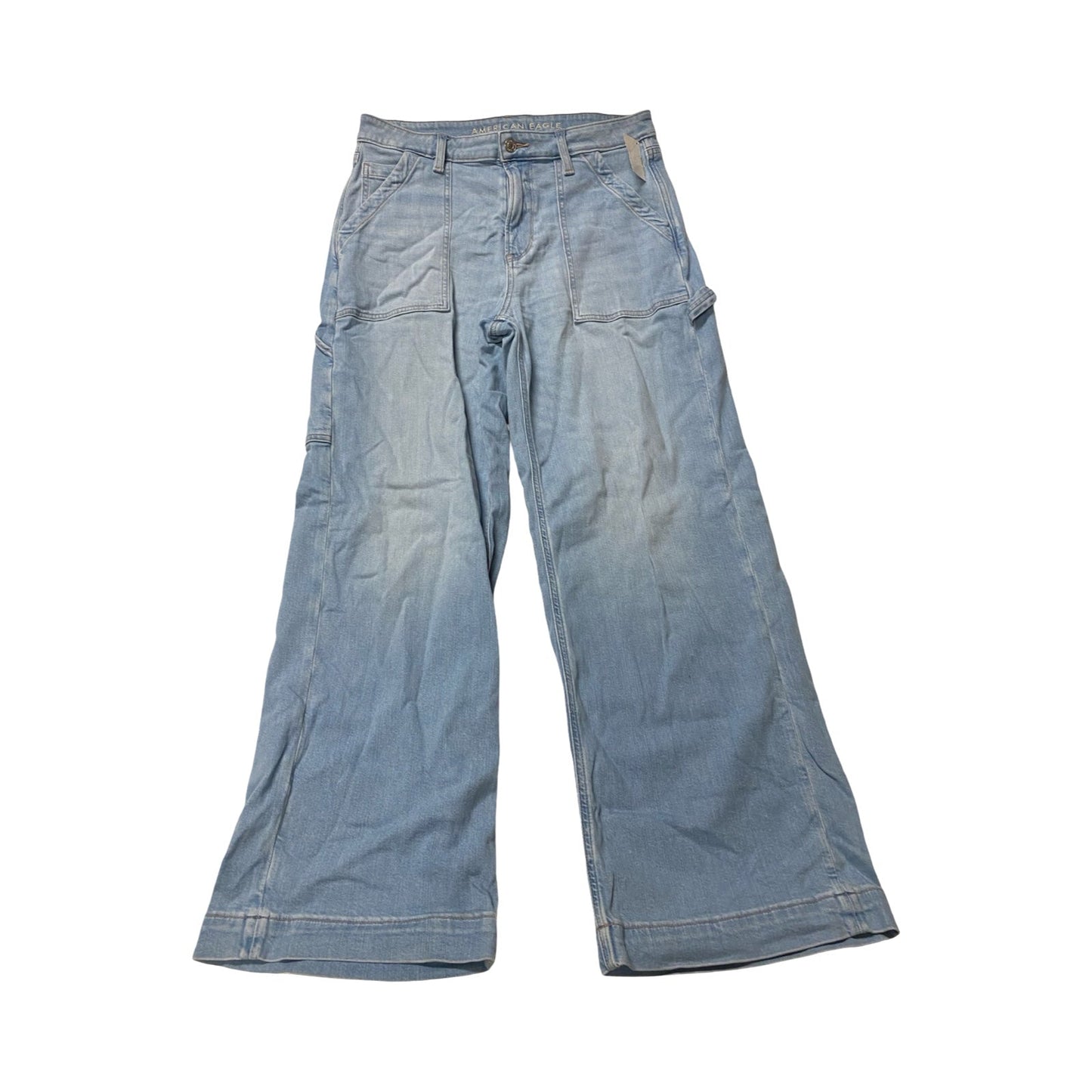 Jeans Wide Leg By American Eagle In Blue Denim, Size:8