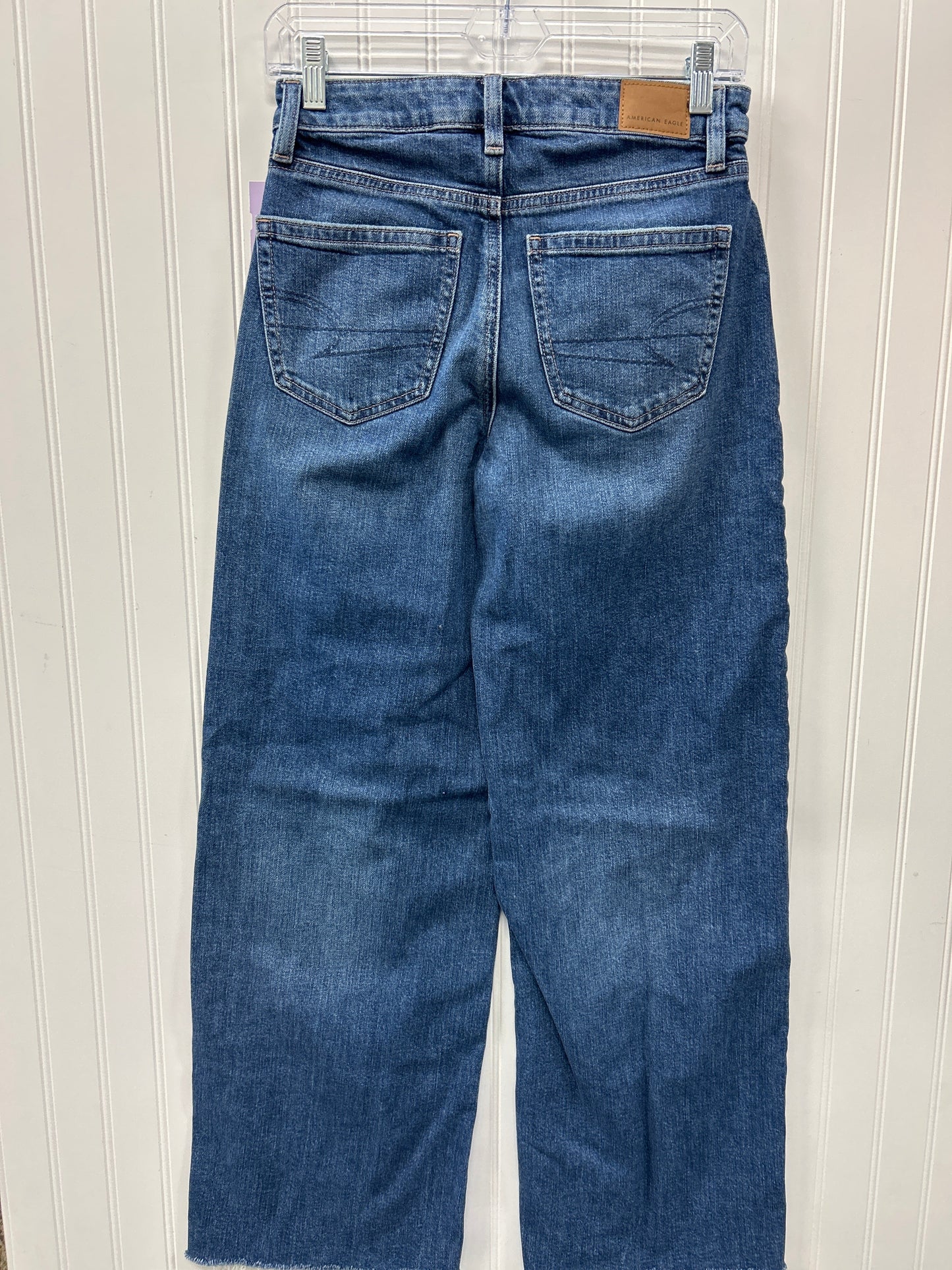 Jeans Straight By American Eagle In Blue Denim, Size:0