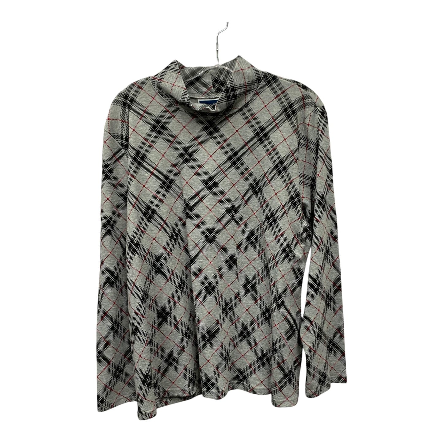 Top Ls By Karen Scott In Grey, Size:Xxl