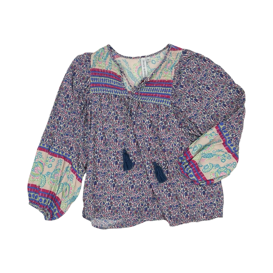 Blouse Ls By Grace + Karma In Multi, Size:M