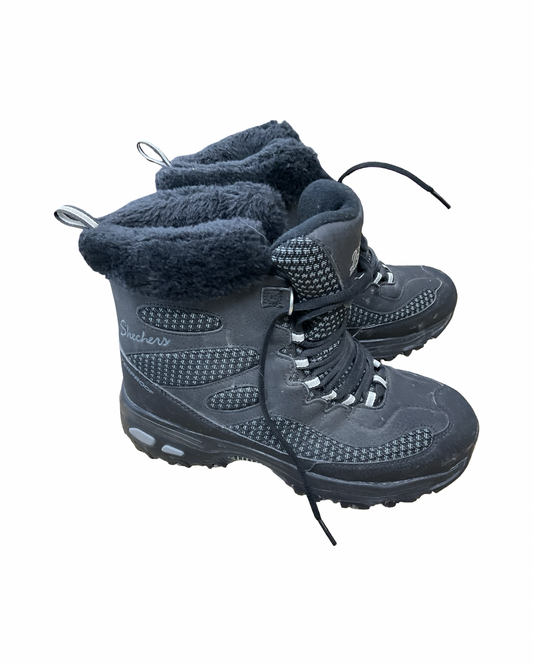 Boots Snow By Skechers In Black, Size:7.5