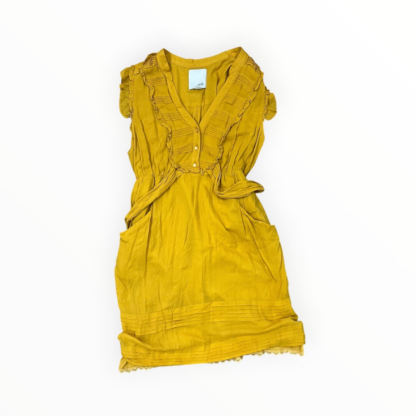 Dress Casual Midi By Odille In Yellow, Size:2