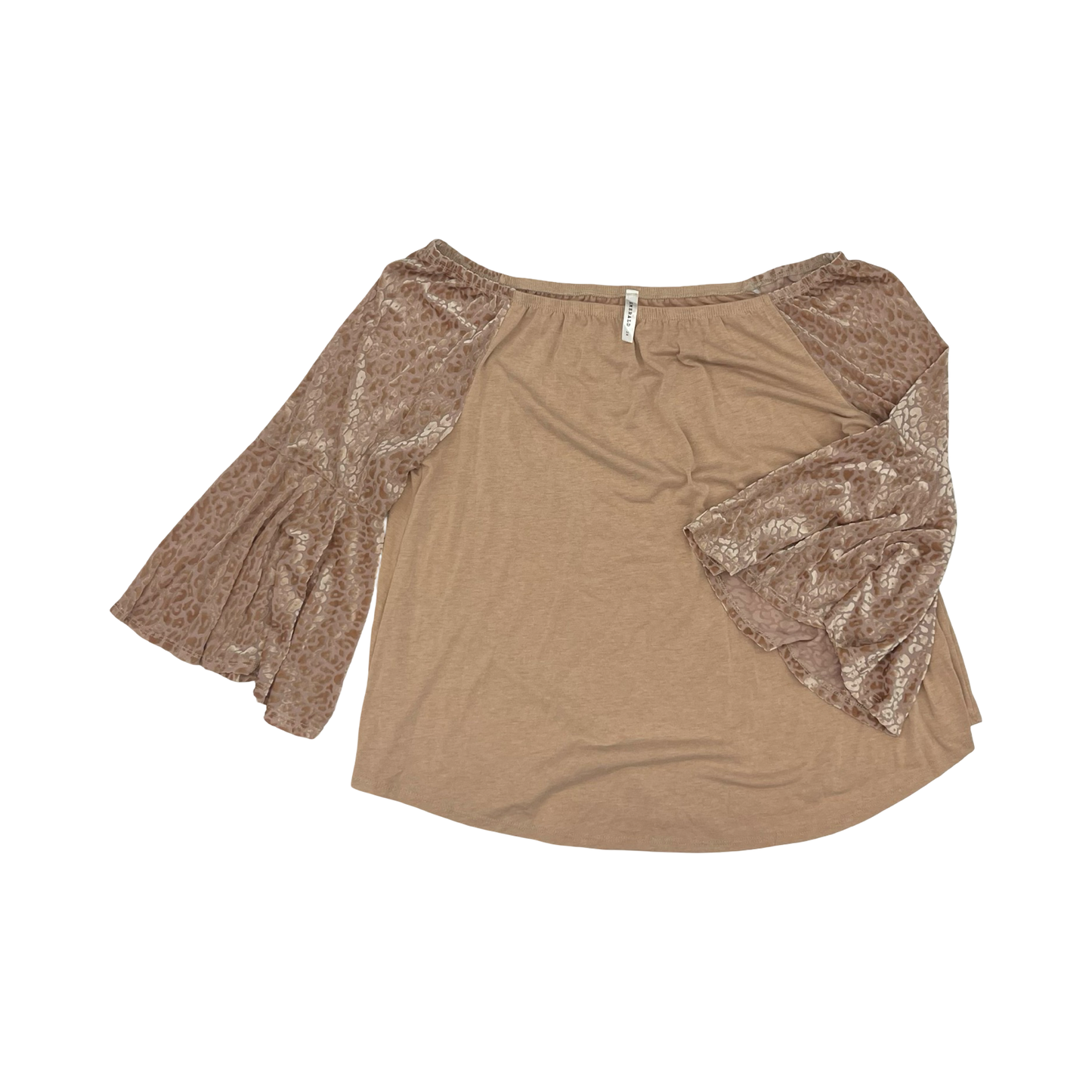 Top Ls By Emerald In Tan, Size:2X