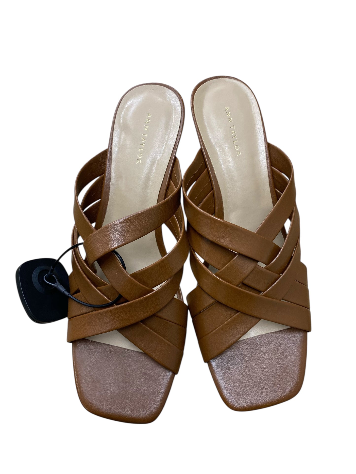 Sandals Heels Kitten By Ann Taylor In Brown, Size:7.5