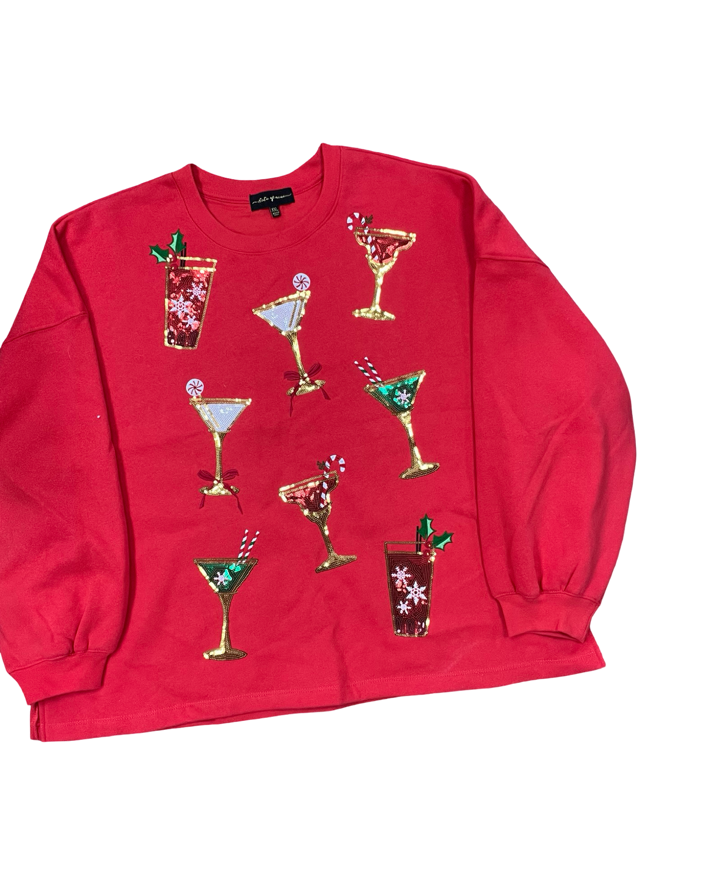 Sweatshirt Crewneck By State Of Mine In Red, Size:1X