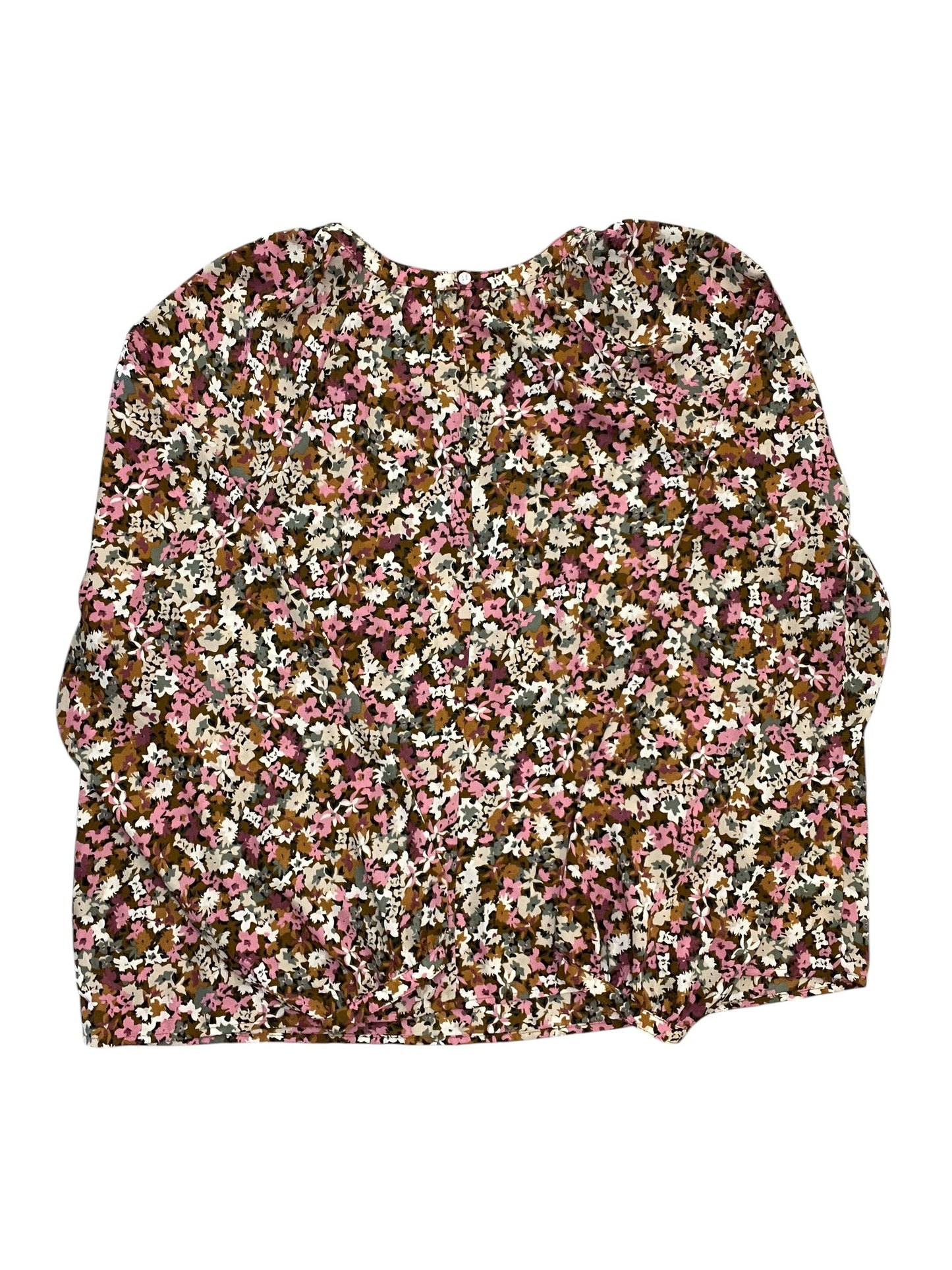 Blouse Ls By Loft In Floral Print, Size:Xl
