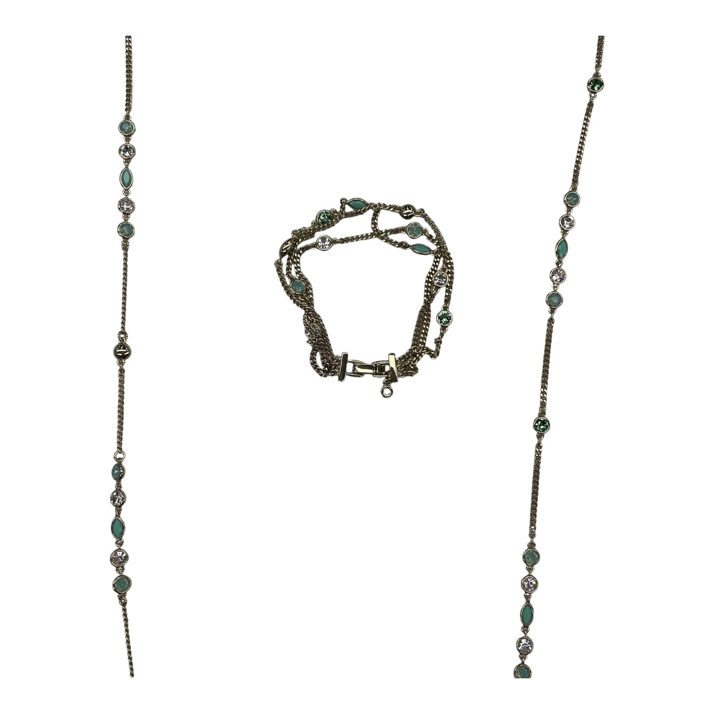 Necklace Set By Cmb In Gold & Green, Size:02 Piece Set