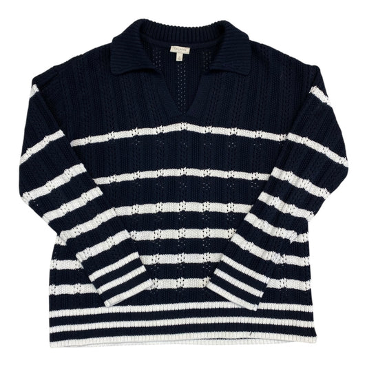 Sweater By Talbots In Blue & White, Size:M