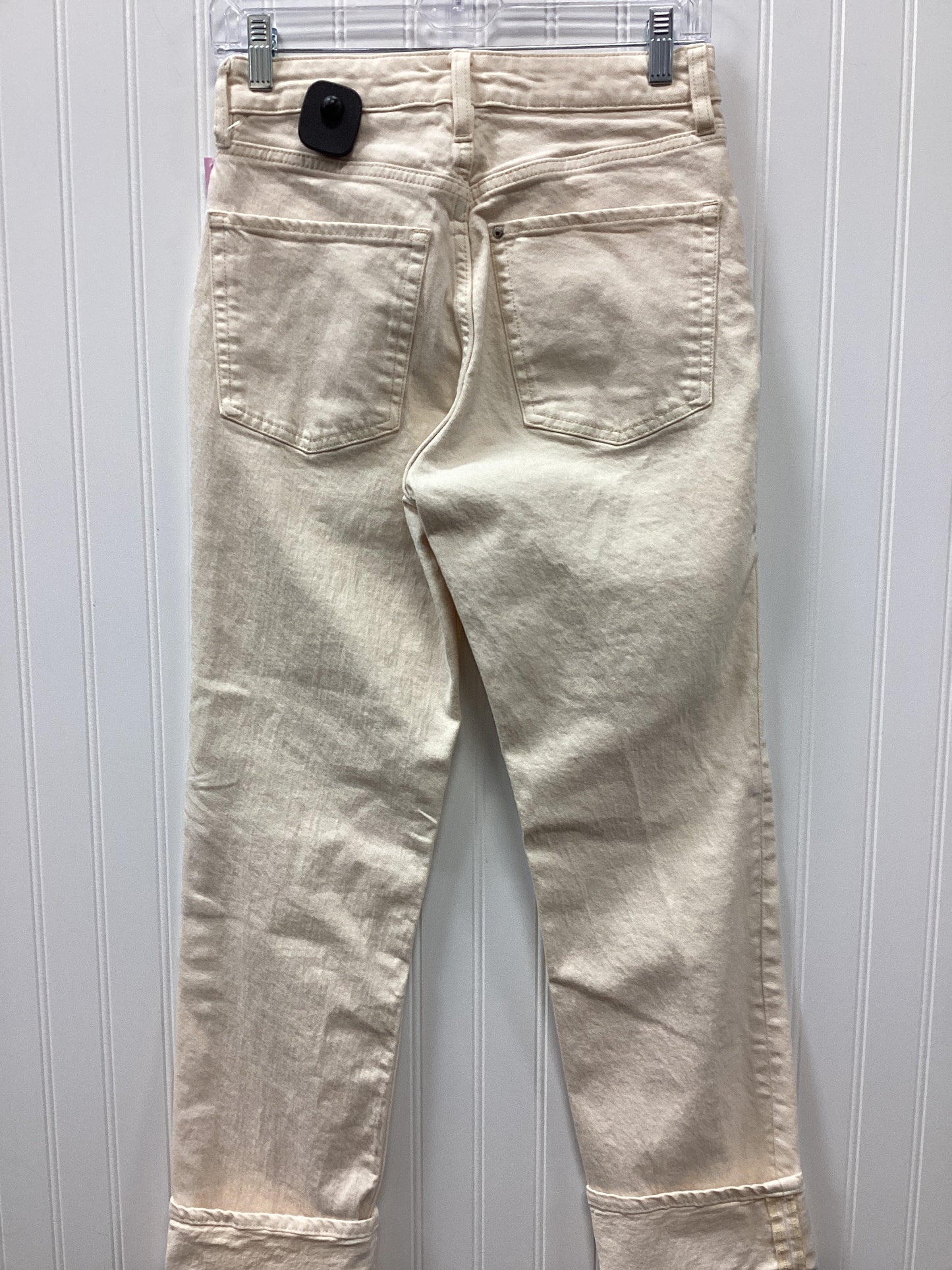 Jeans Straight By H&M In Cream Denim, Size:4
